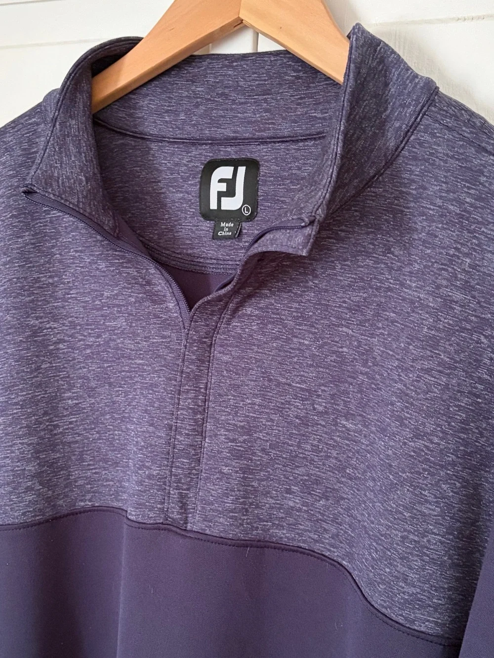 Footjoy Men’s Size L Long Sleeve 1/4 Zip Mock Neck Pullover Performance Sweater